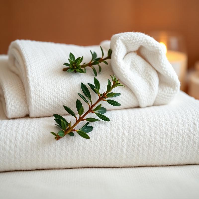 Spa towels with eucalyptus